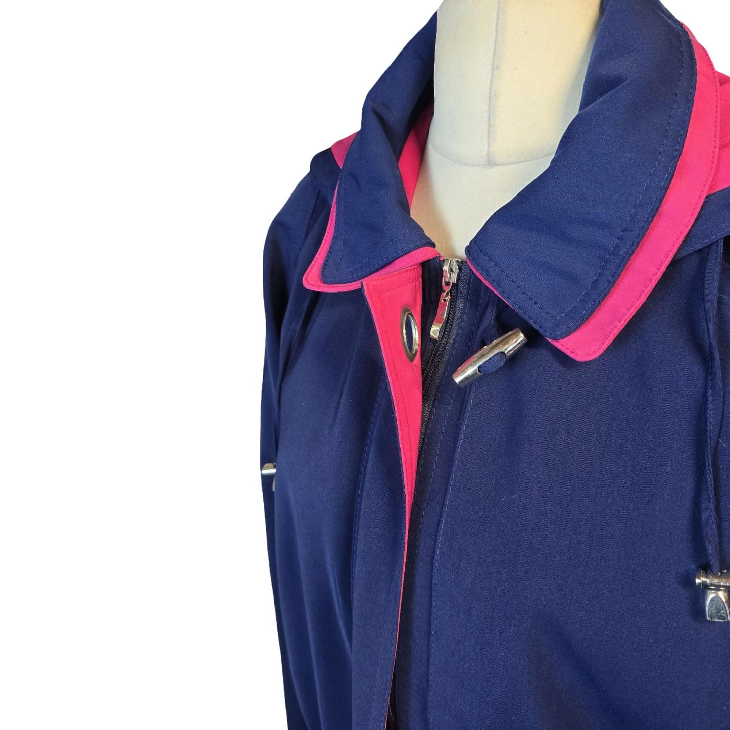 Navy & Pink Coat Size 16 Waterproof Practical Isle