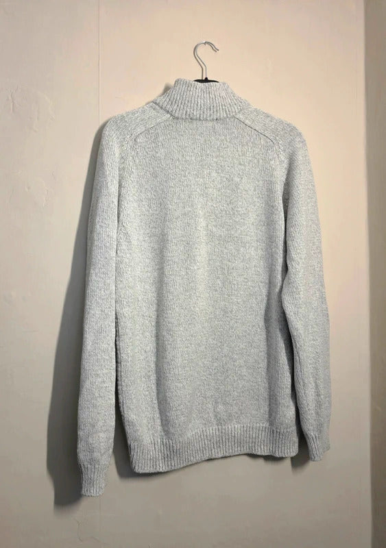 Tu Light Grey Quarter Zip Knitted Jumper Size M
