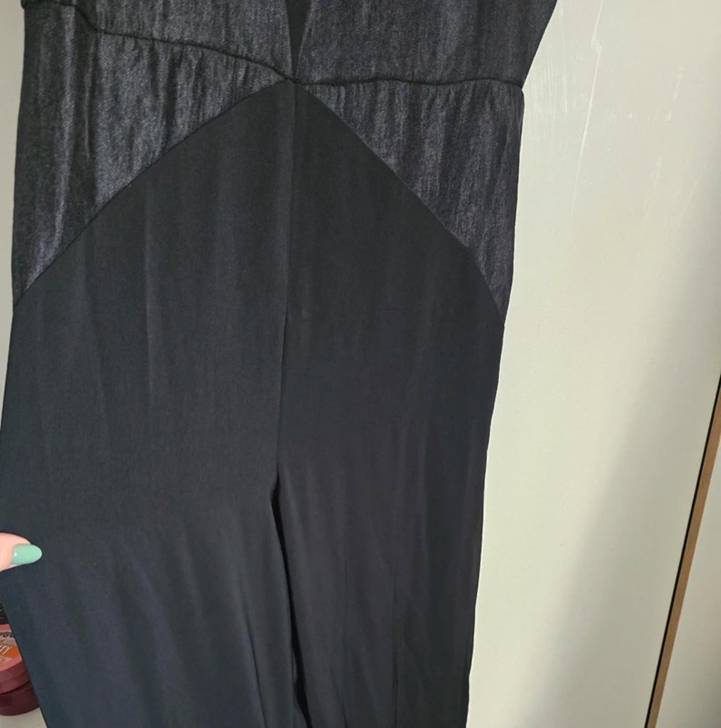 M&S Jumpsuit Black Size 12Reg Short Sleeved Flared Weekend