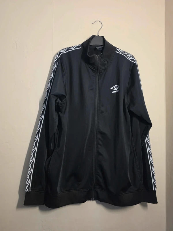 Men's Umbro Black & White Full Zip Track Jacket Size L