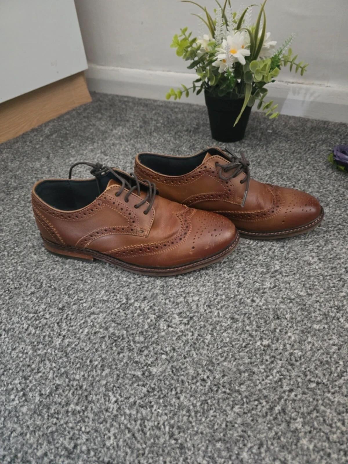 Boys Next Brown Formal Lace-Up Smart Shoes Size 4F (Junior)