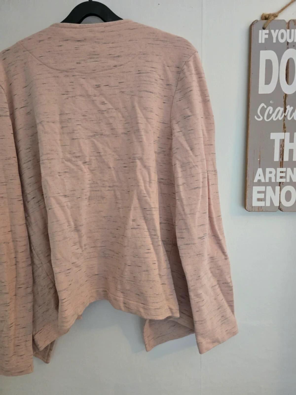 Next SP Pale Pink & Grey Lightweight Open Blazer - Size 16