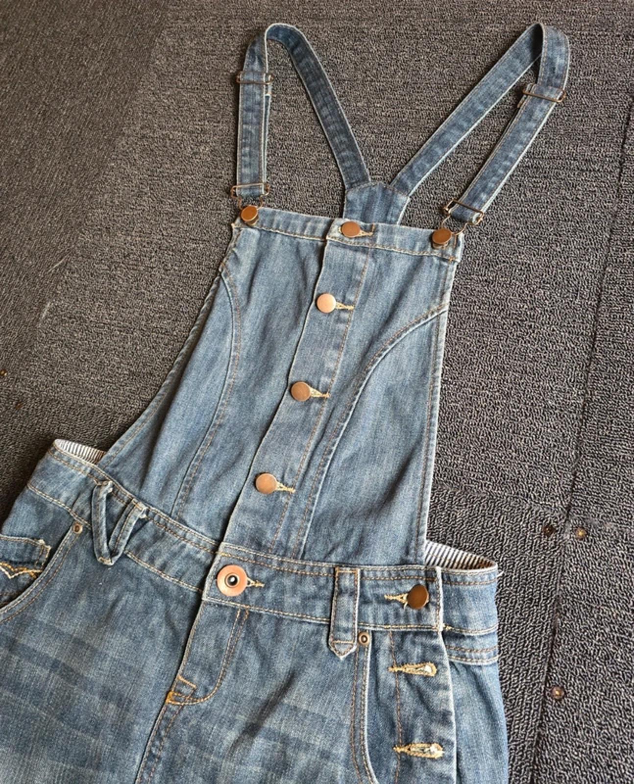 Next Pinafore Dress Denim Blue Size 8 Fits 6/8 Mini Y2k Causal