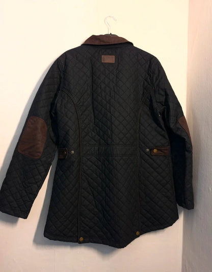 Jack Murphy Women's Black Waxed Cotton Quilted Country Jacket – Size 18