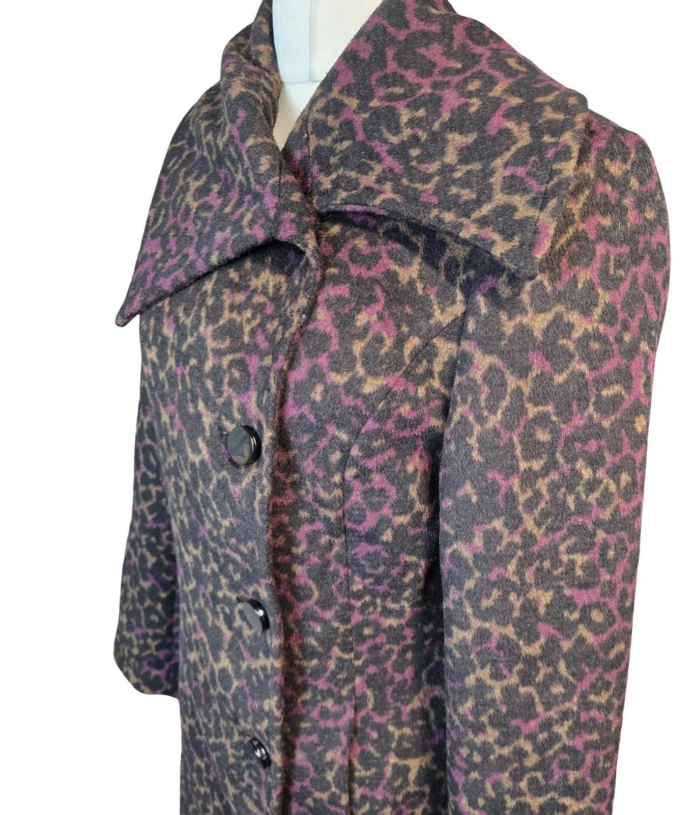 Klass Coat Purple Size 12 Animal Print Smart Causal