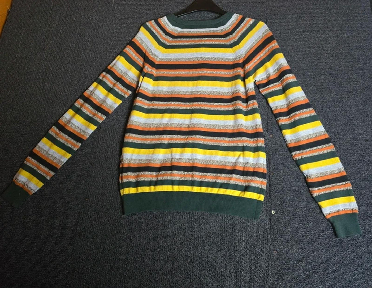 Next Striped Glitter Cardigan Green Yellow Orange Size 10 Cotton Blend