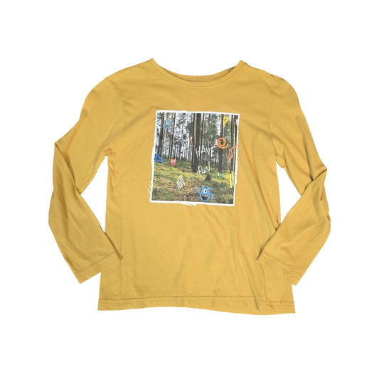 Primark Boys Mustard Long Sleeve T Shirt 7–8 Years 100% Cotton