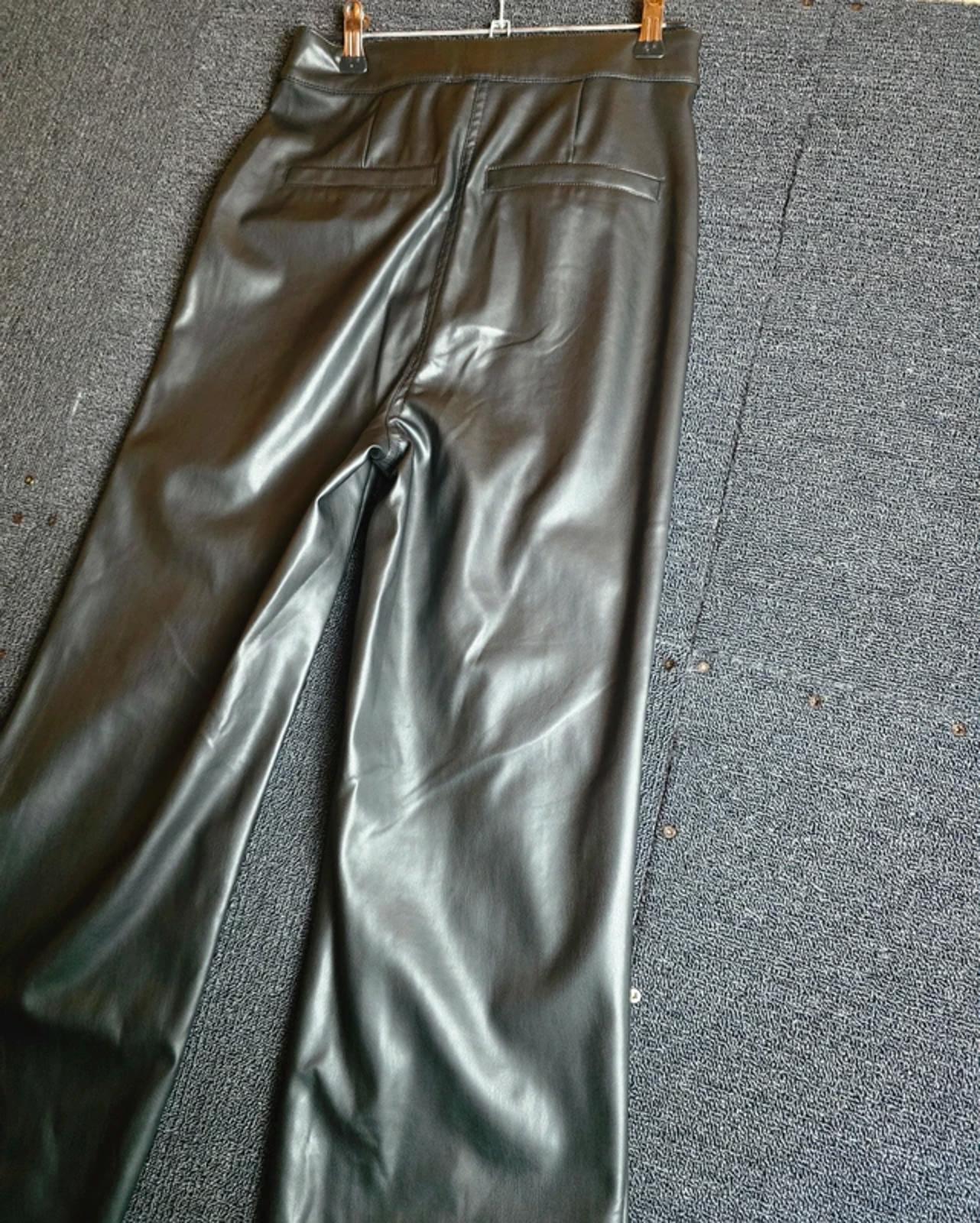 Urban Bliss Black Faux Leather Trousers NWT Size 6 High Waist Flared