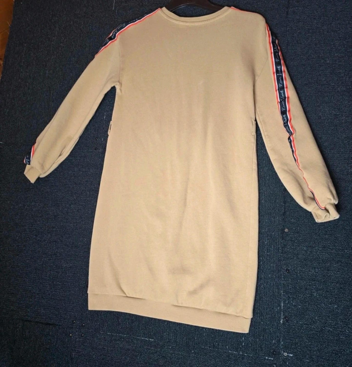 River Island beige long sleeved jumper dress 11-12years
