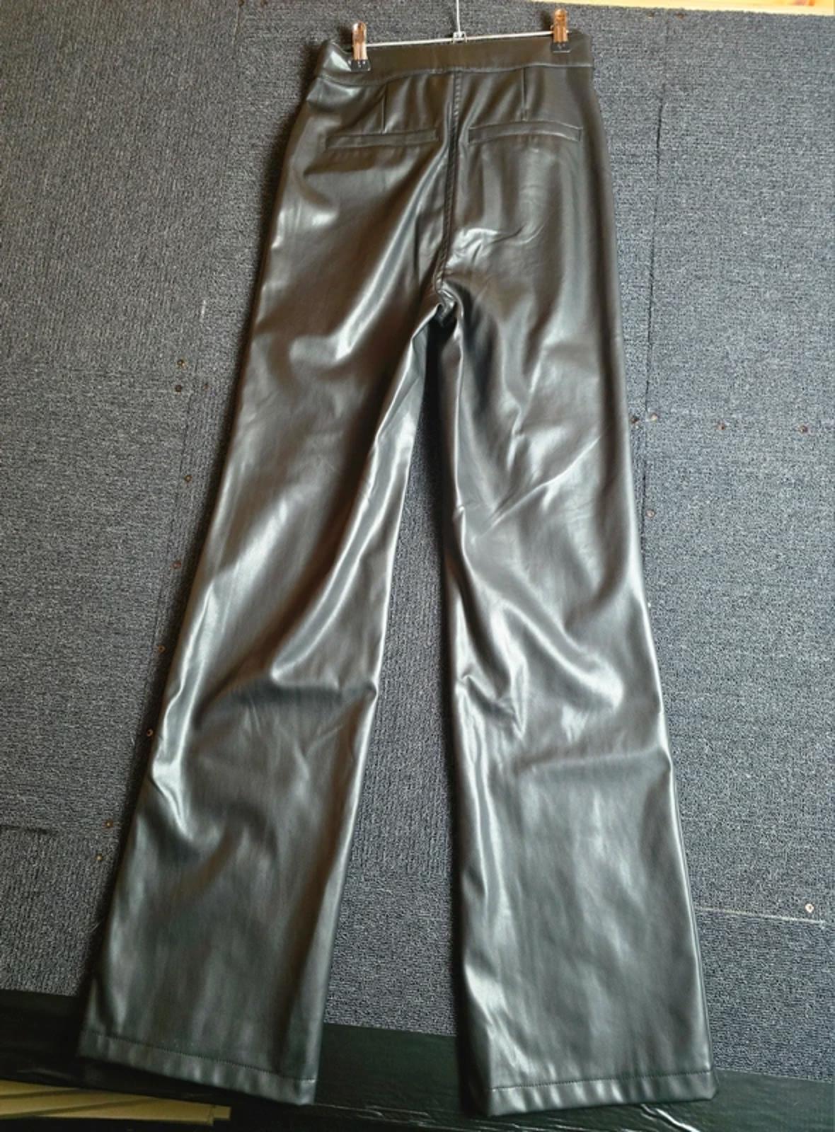 Urban Bliss Black Faux Leather Trousers NWT Size 6 High Waist Flared