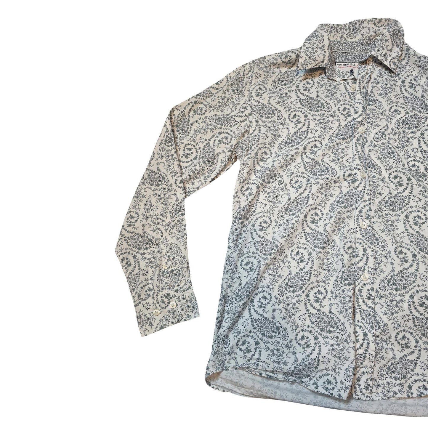 Monsoon Notting Hill White Green Floral Shirt – Men’s M Cotton