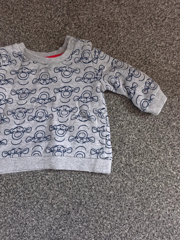 George Baby Boys Grey Disney Tigger Print Sweatshirt Jumper – 3–6 Months