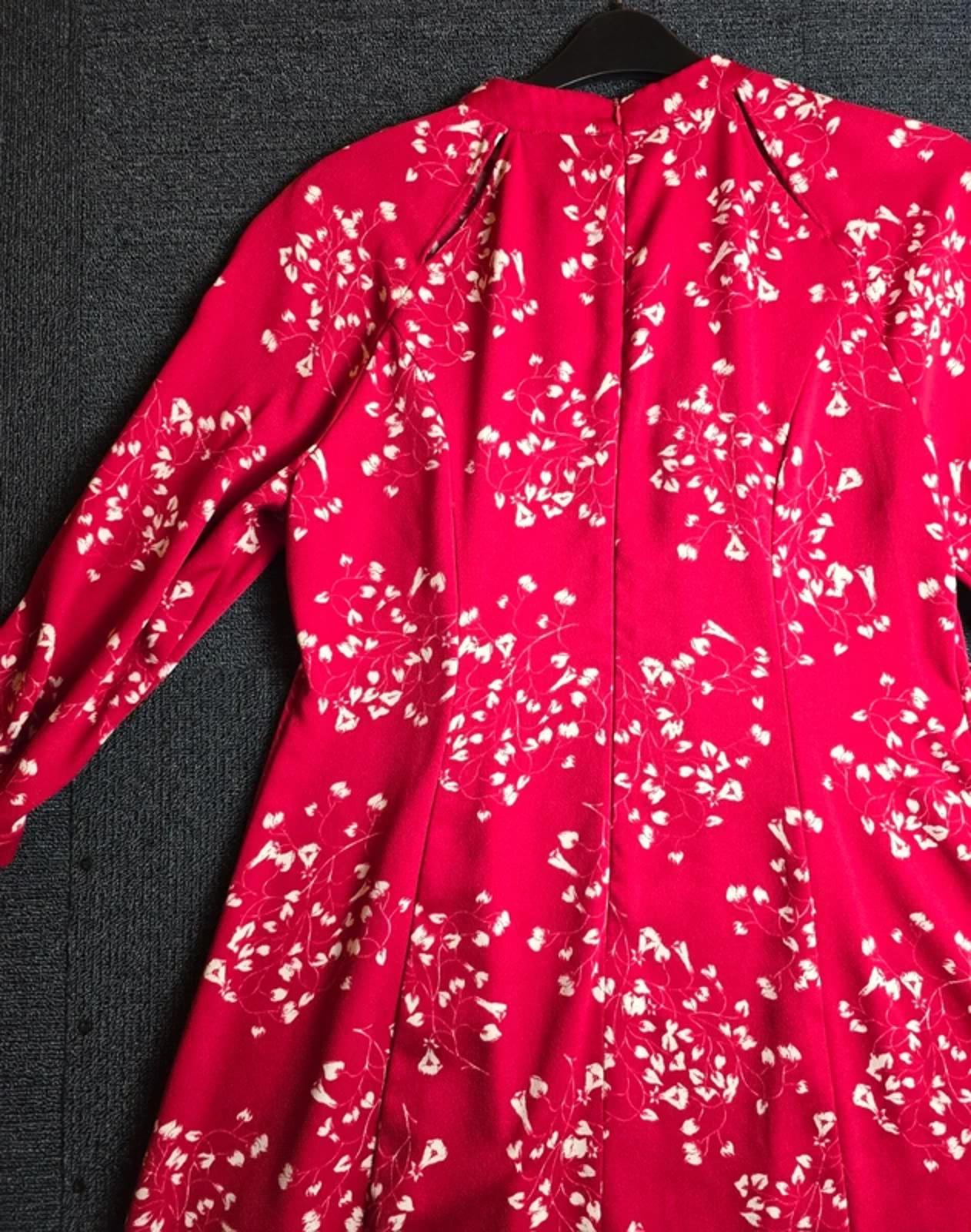 Phase Eight Dress Red & White Size 16 Floral Smart Causal