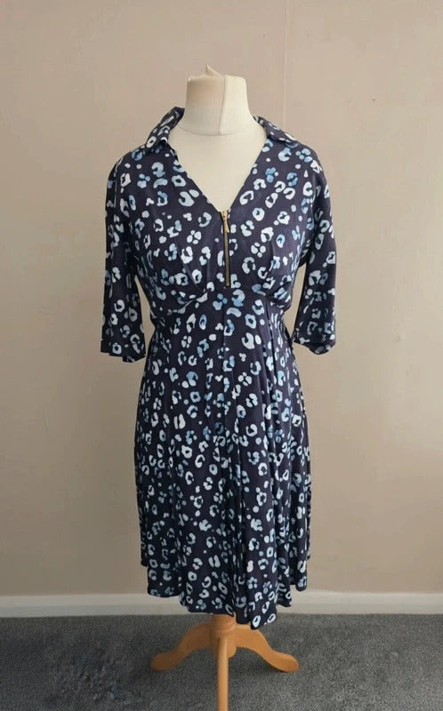 NWT Isabella Oliver Navy Animal Print Halesworth Maternity Dress Size 3  6-8