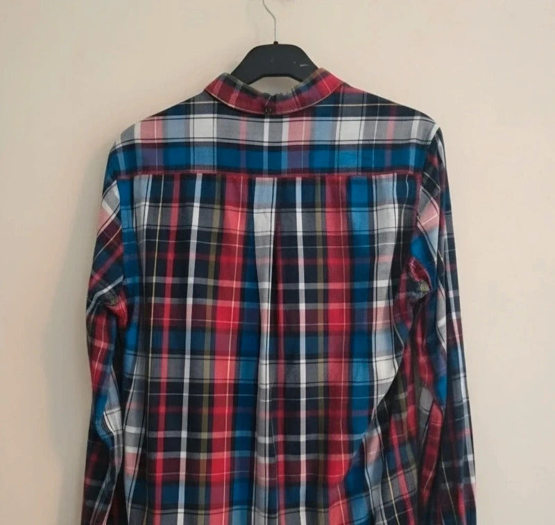 French Connection Men's Multicolour Checked Long Sleeve Shirt Size Medium