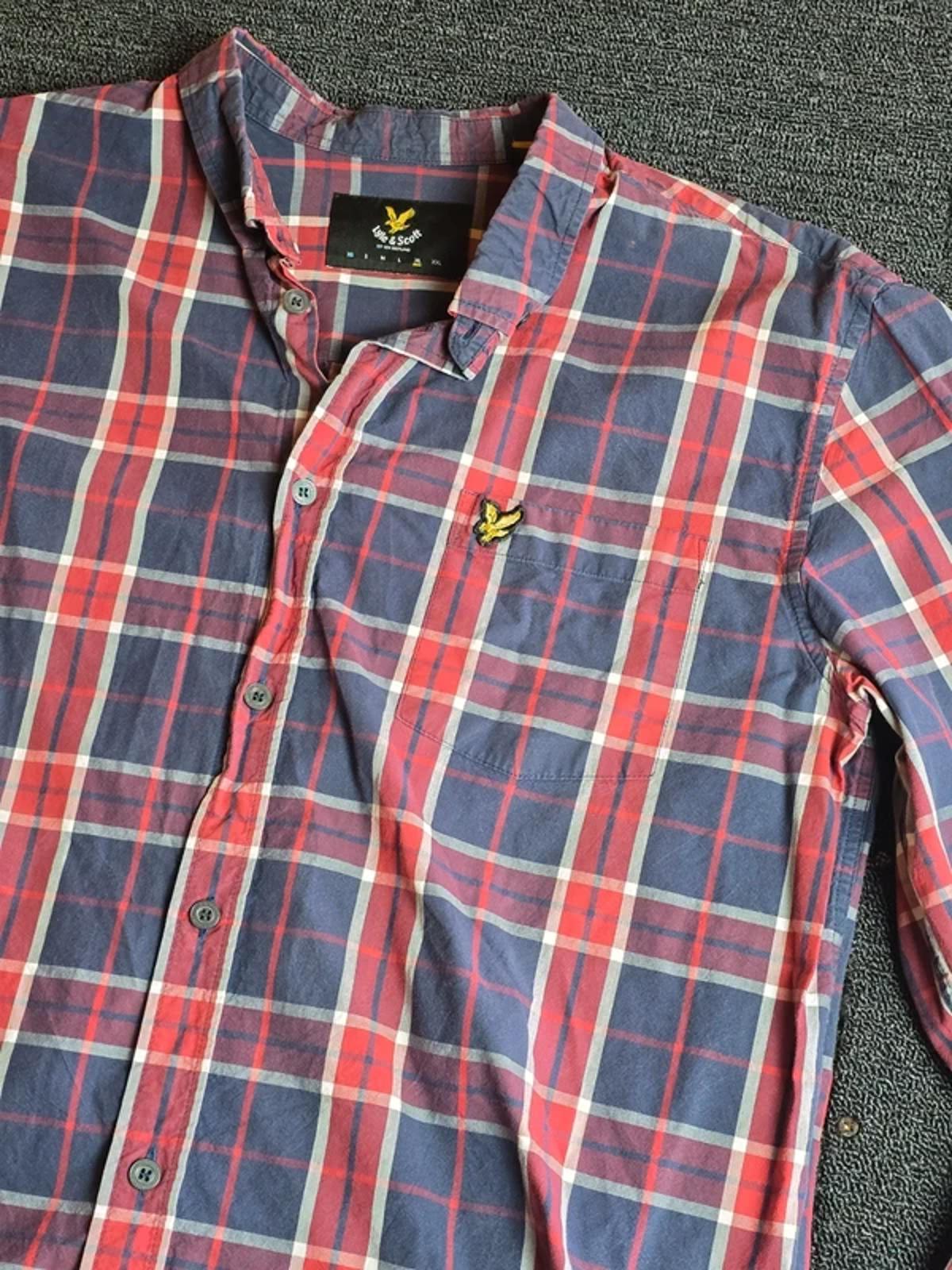 Lyle & Scott Men’s Checked Shirt Navy/Red/White Size XL Button-Down Casual Smart