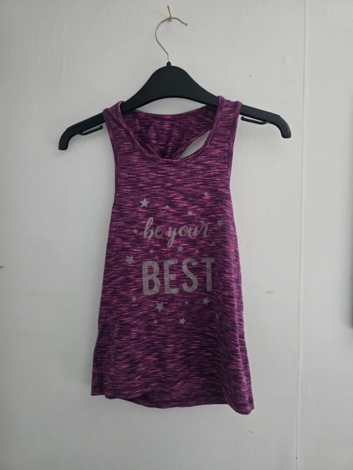 George Girls Purple 'Be Your Best' Gym Vest 5-6 Years
