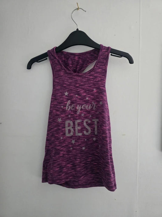 George Girls Purple 'Be Your Best' Gym Vest 5-6 Years