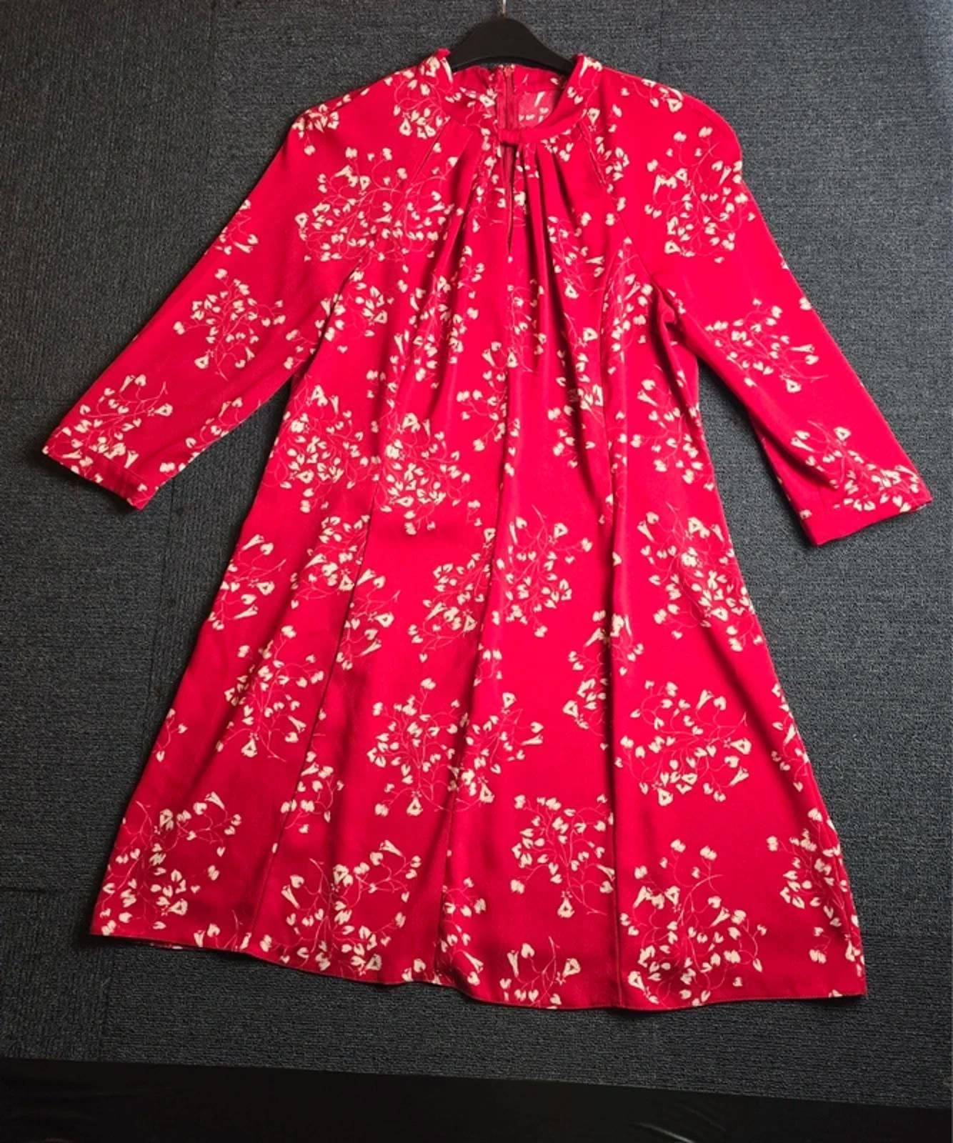 Phase Eight Dress Red & White Size 16 Floral Smart Causal