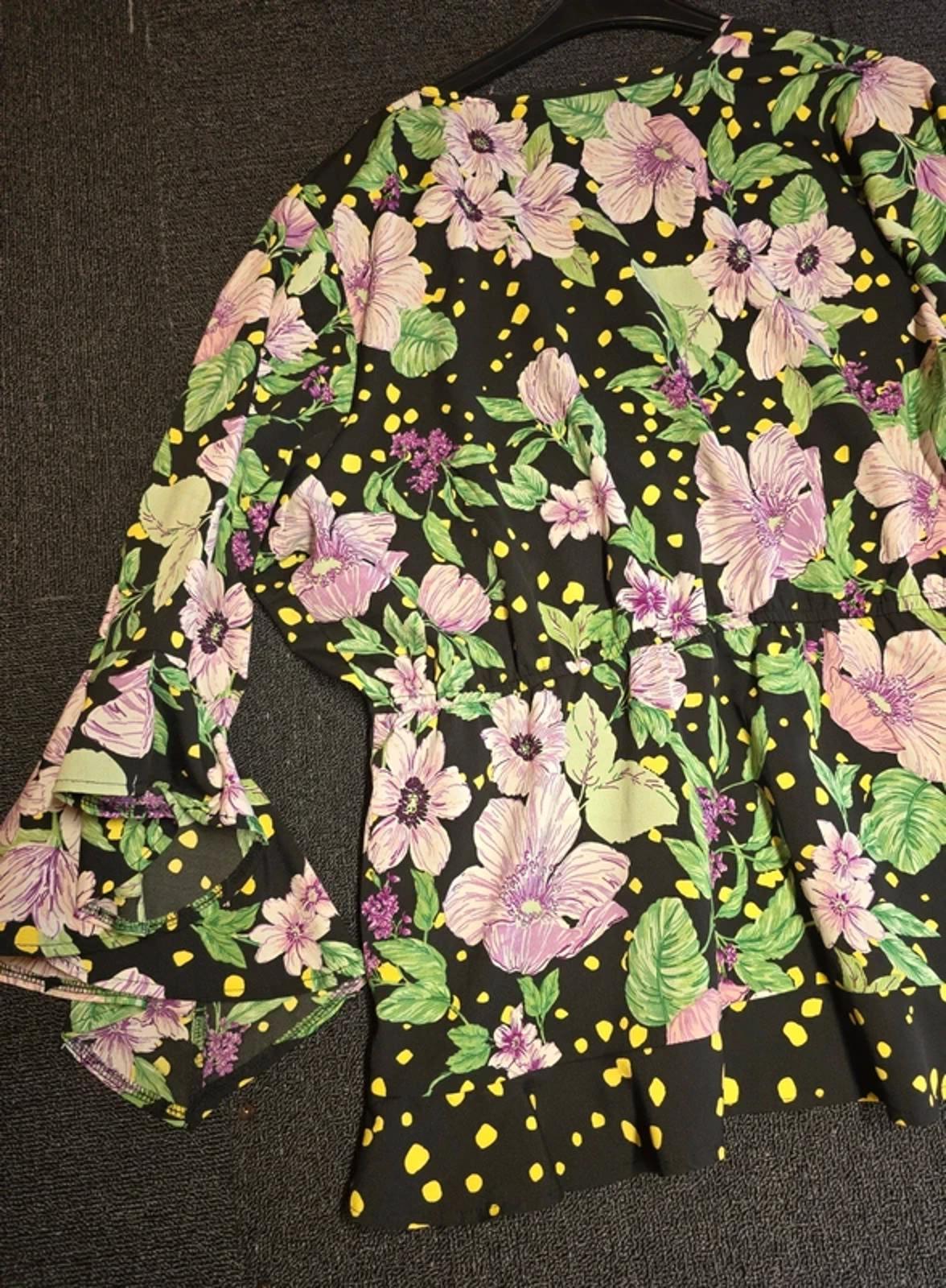 Simply Be Peplum Top Multicoloured Size 22 Floral Flared Weekend