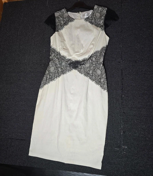 Paper Dolls Dress White Black Lace Size 14 A-line Occasion New