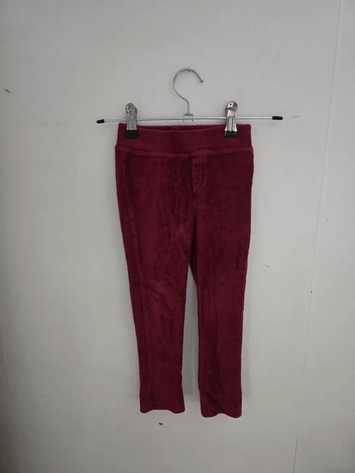 Nutmeg Girls Burgundy Ribbed Cotton Blend Leggings Age 2-3 Years