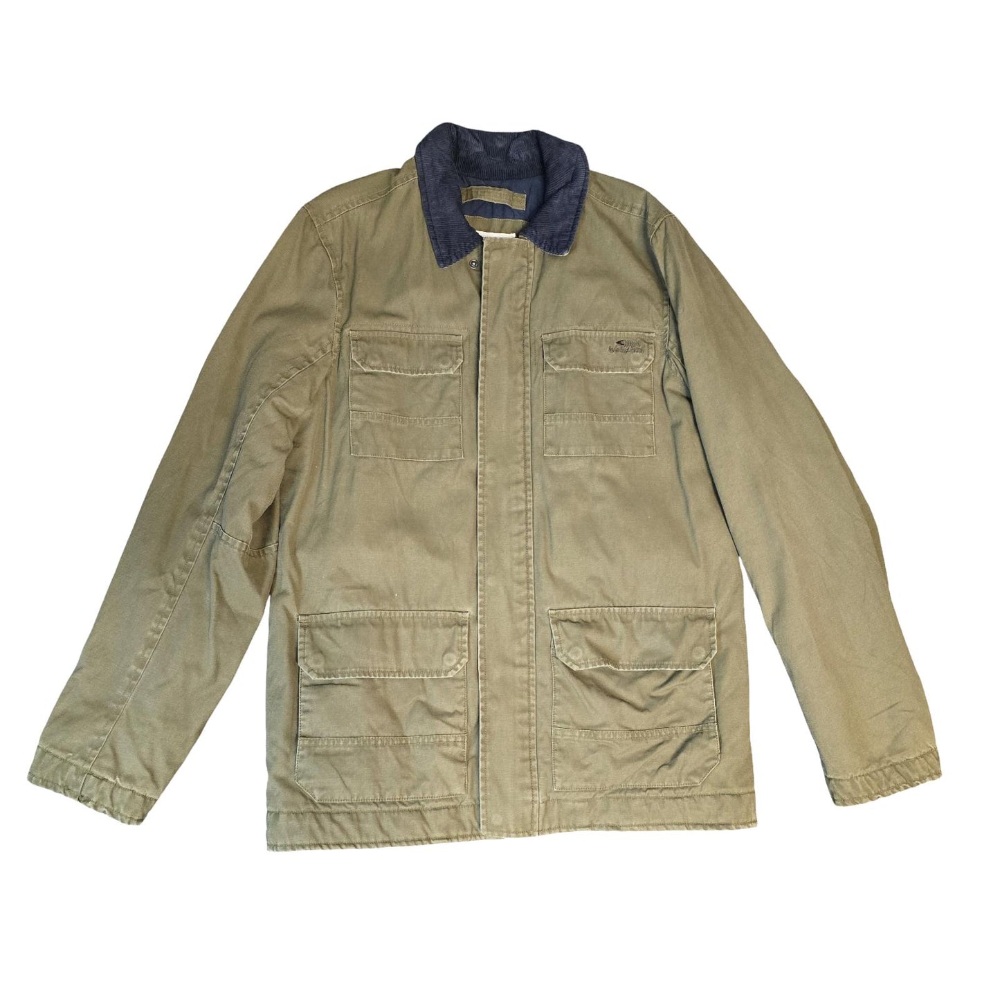 Weird Fish Men’s Khaki Utility Jacket Size S Cotton Field Coat