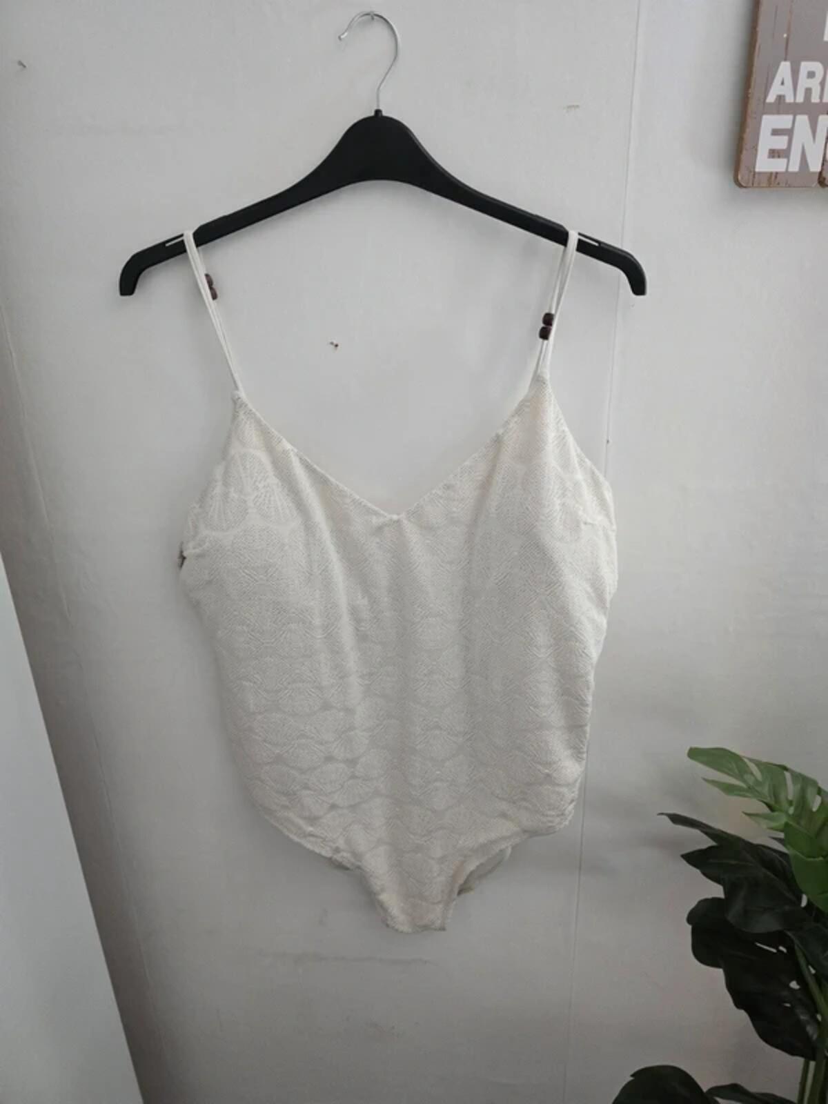 Primark Cream Textured Tie Back Swimming Costume 2XL Size 22-24