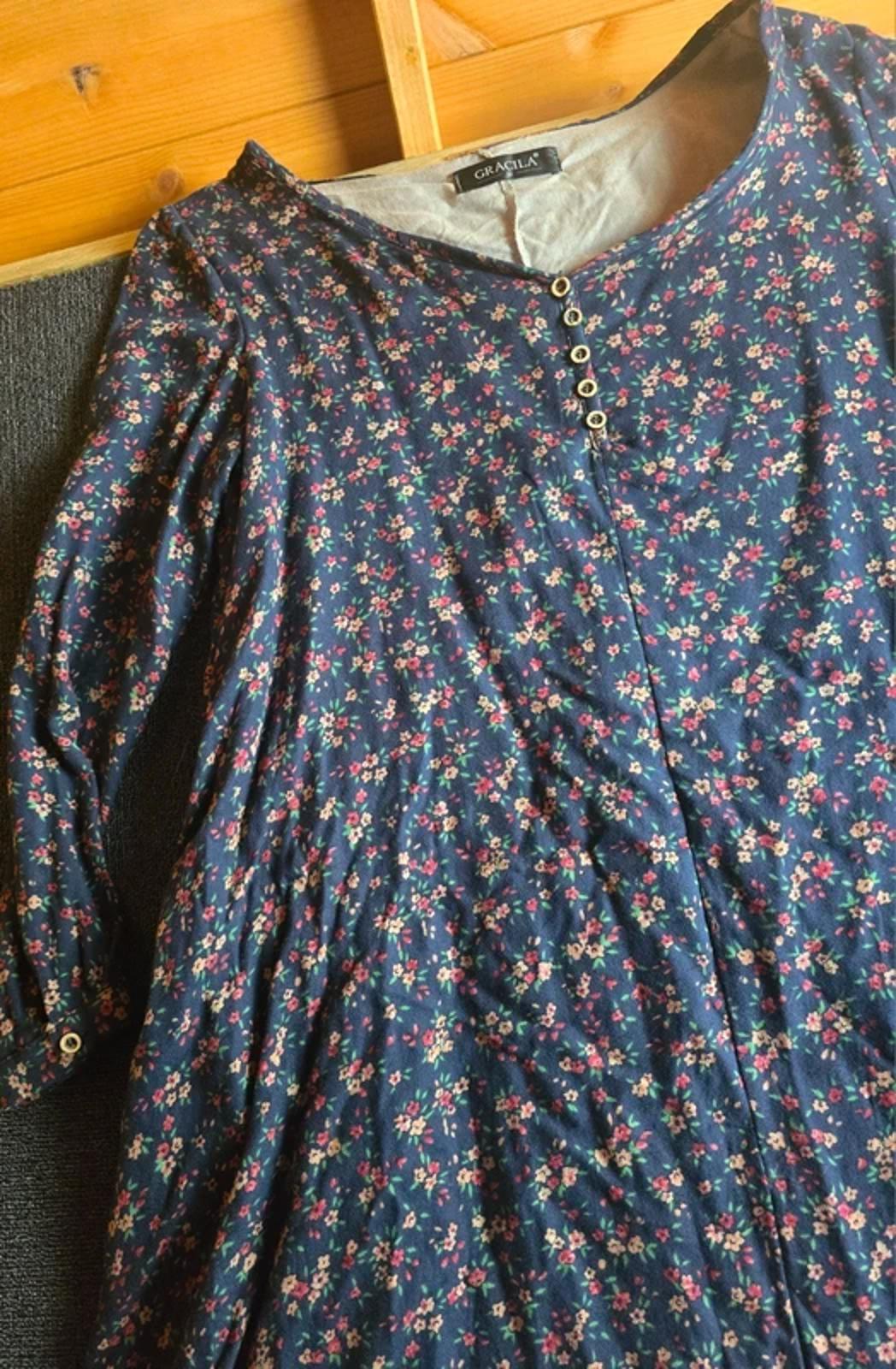 Gracila Maxi Dress Navy Floral M Size 12/14  Oversized Casual Boho Layered