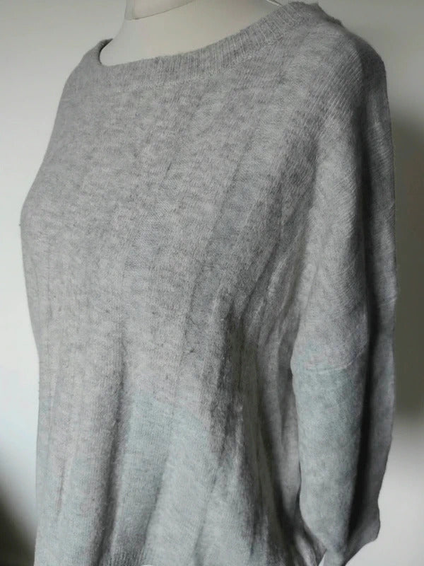 Marks & Spencer Grey Knitted Long Sleeve Relaxed Jumper Size 18