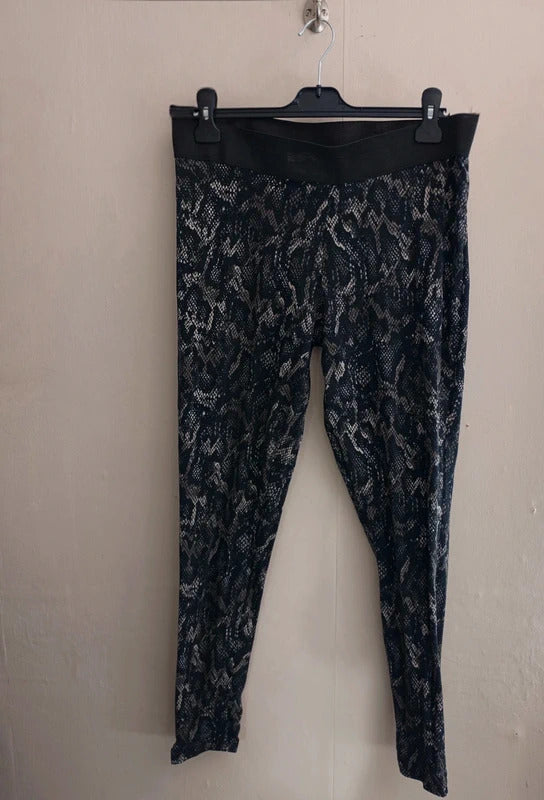 George Black & Khaki Snakeskin Elasticated Waist Skinny Trousers Size 20