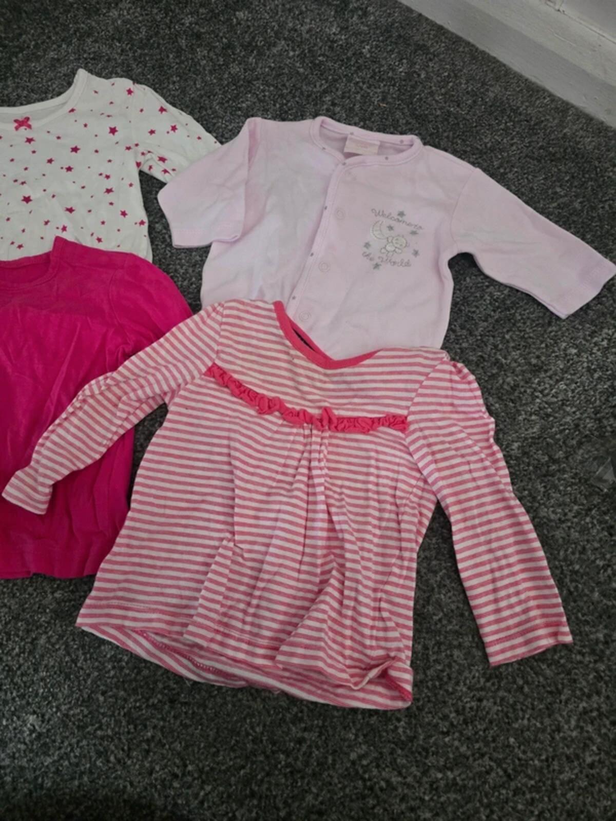 Bundle of Girls T-shirts & cardigan 3-6months
