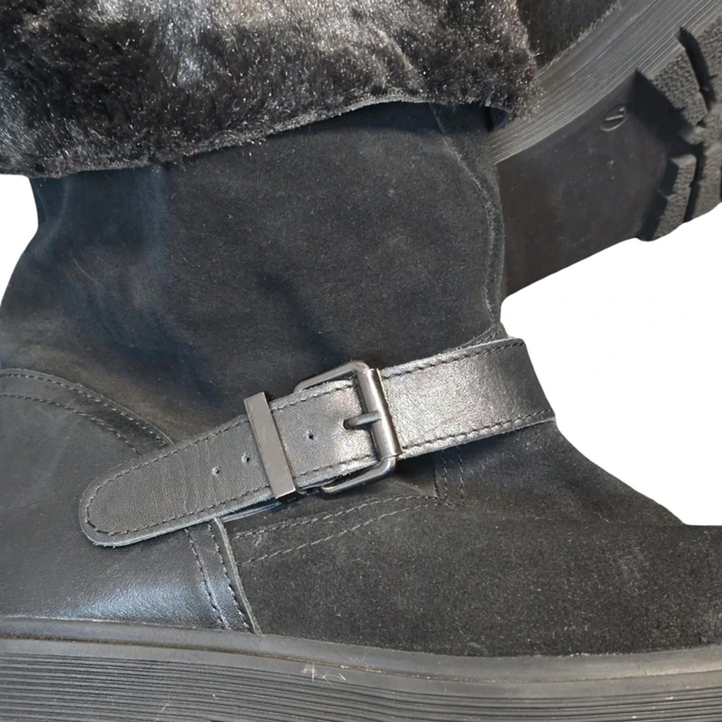 Next Ankle Boots Black Size 7 Faux Fur Lined Winter Comfort