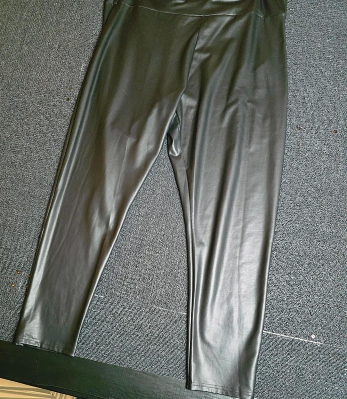 Live Unlimited Black Faux Leather Leggings Size UK 28 High Waist PVC Look