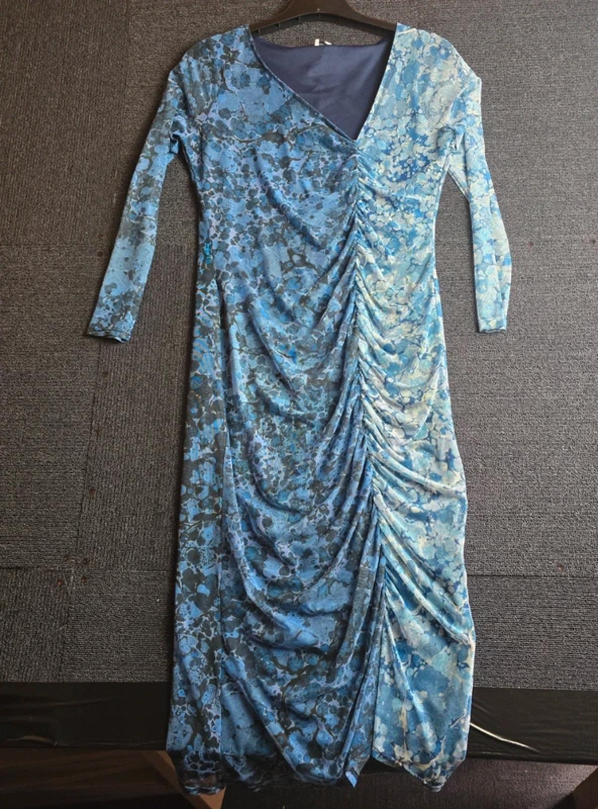 Warehouse Petite Dress Blue Size 14 Bodycon Midi Weekend