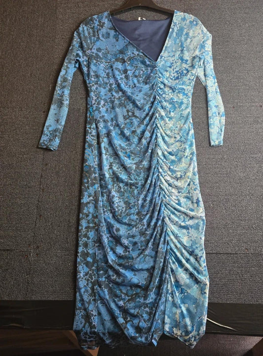 Warehouse Petite Dress Blue Size 14 Bodycon Midi Weekend