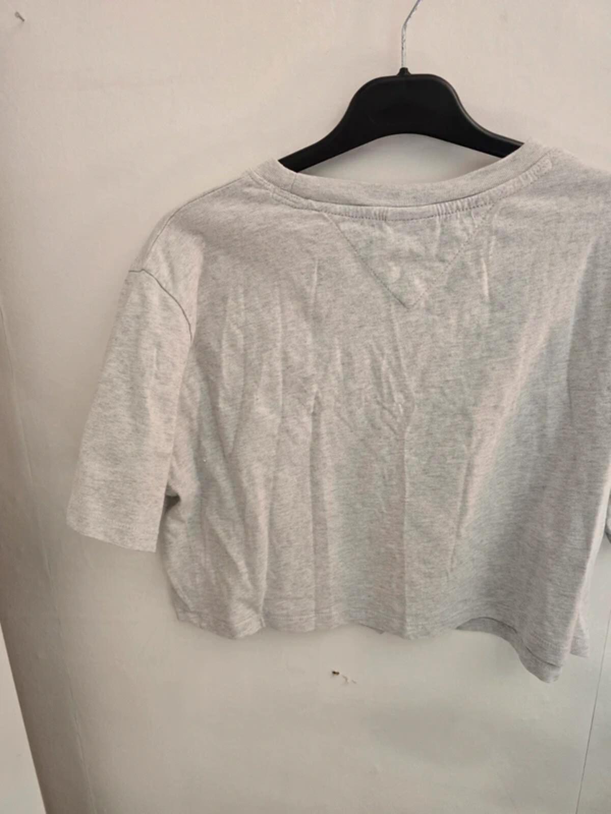 Tommy Jeans Grey Oversized Cropped Tee Size Large Size 12-14