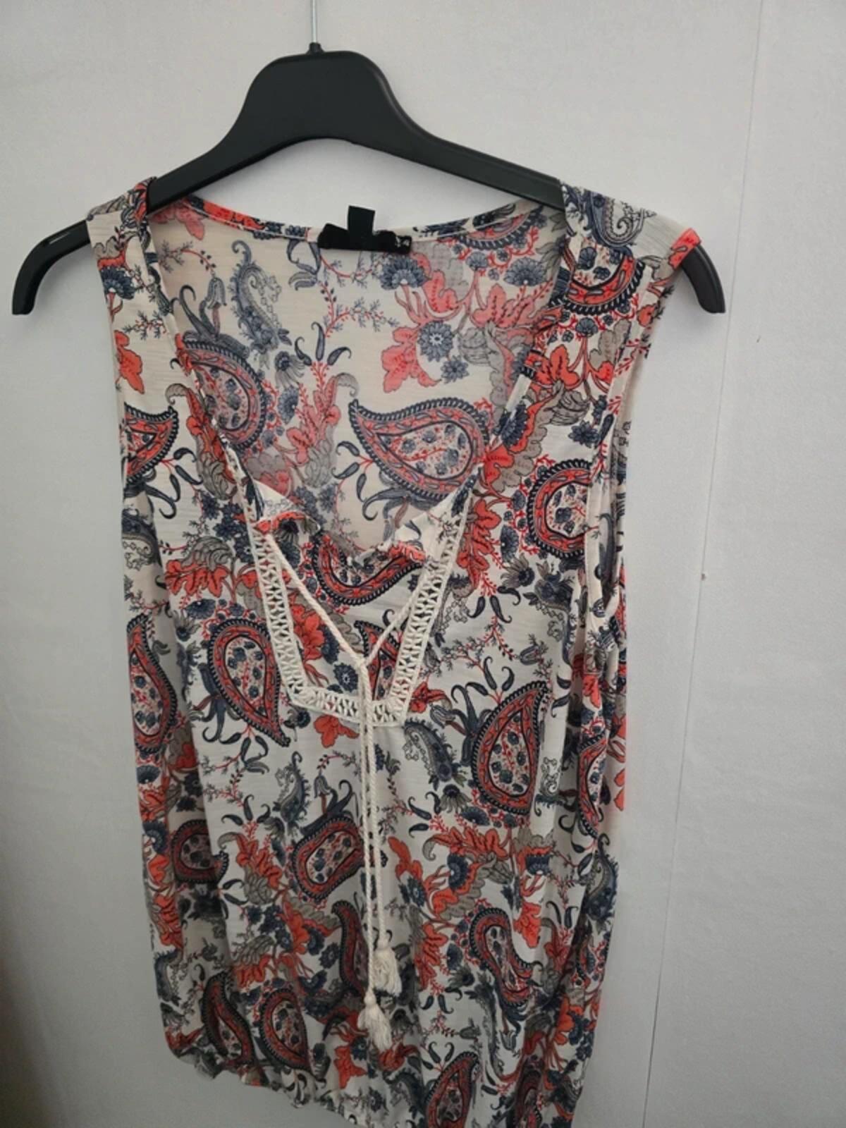 Corvia Multicoloured Patterned Sleeveless Vest Top S Size 10-12