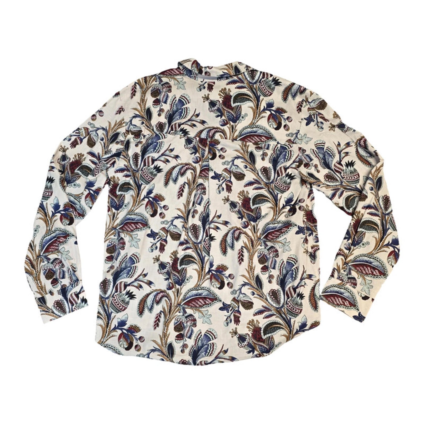 & Other Stories Floral Shirt Beige Size 10 Work Causal