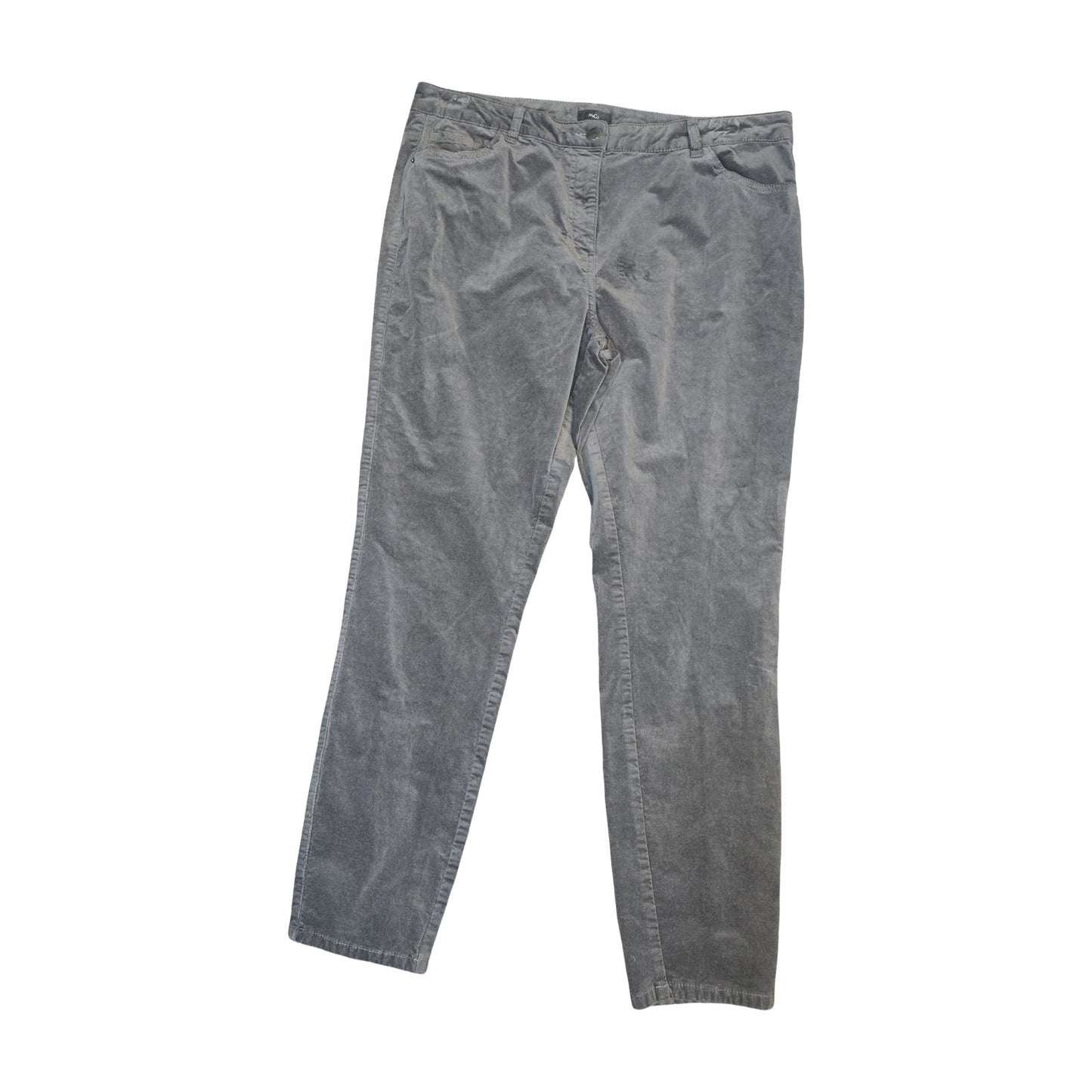 M&Co Dark Grey Velvet Slim Leg Jeans – High Waist – Size 18R