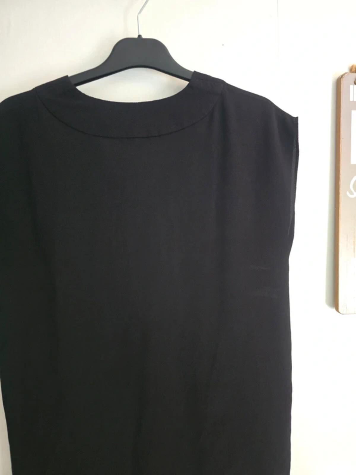 Peacocks Black Oversized Short Sleeved Blouse - Size 10