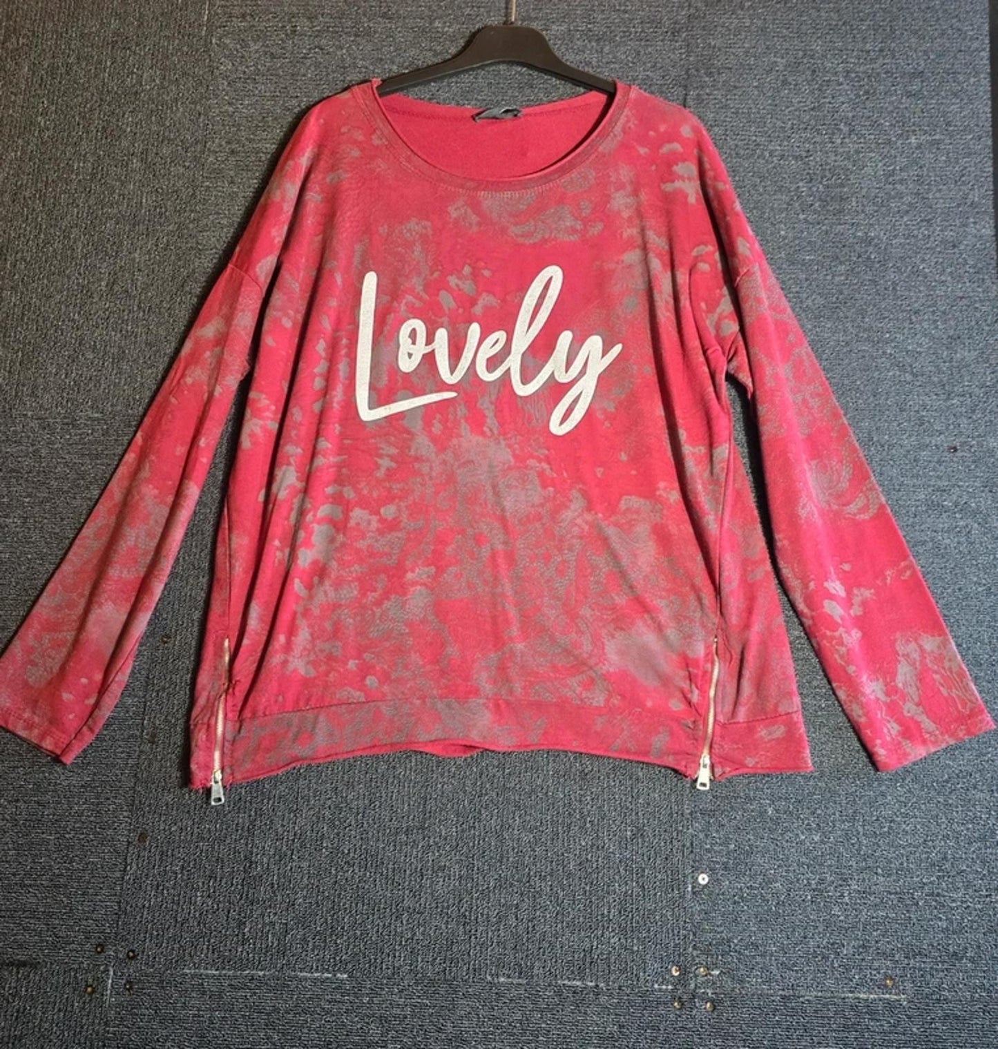 New Collection Red Lightweight Jumper Free Size Long Sleeve Casual Top