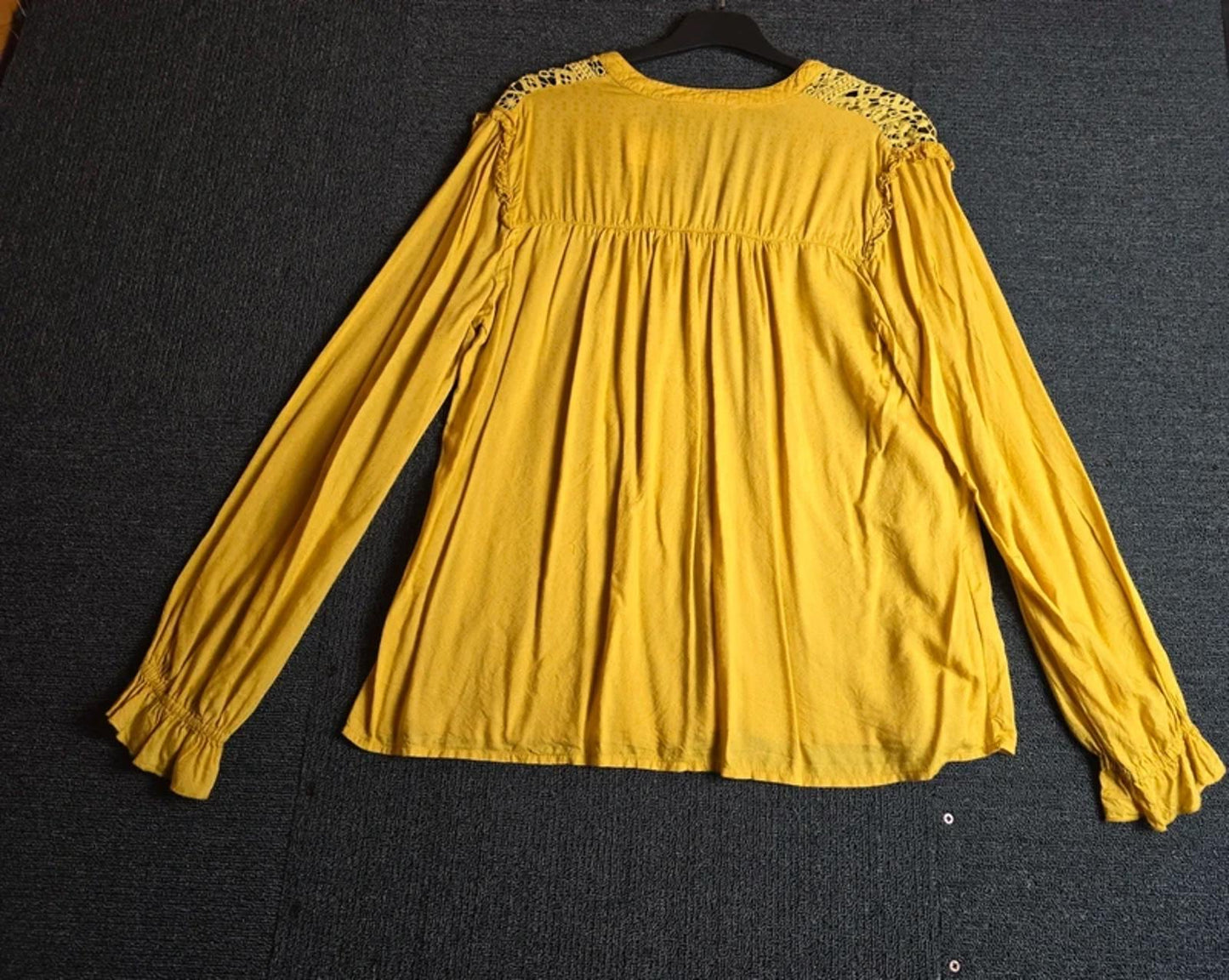 Laura Ashley Blouse Mustard Size 12 Crochet Smart Causal