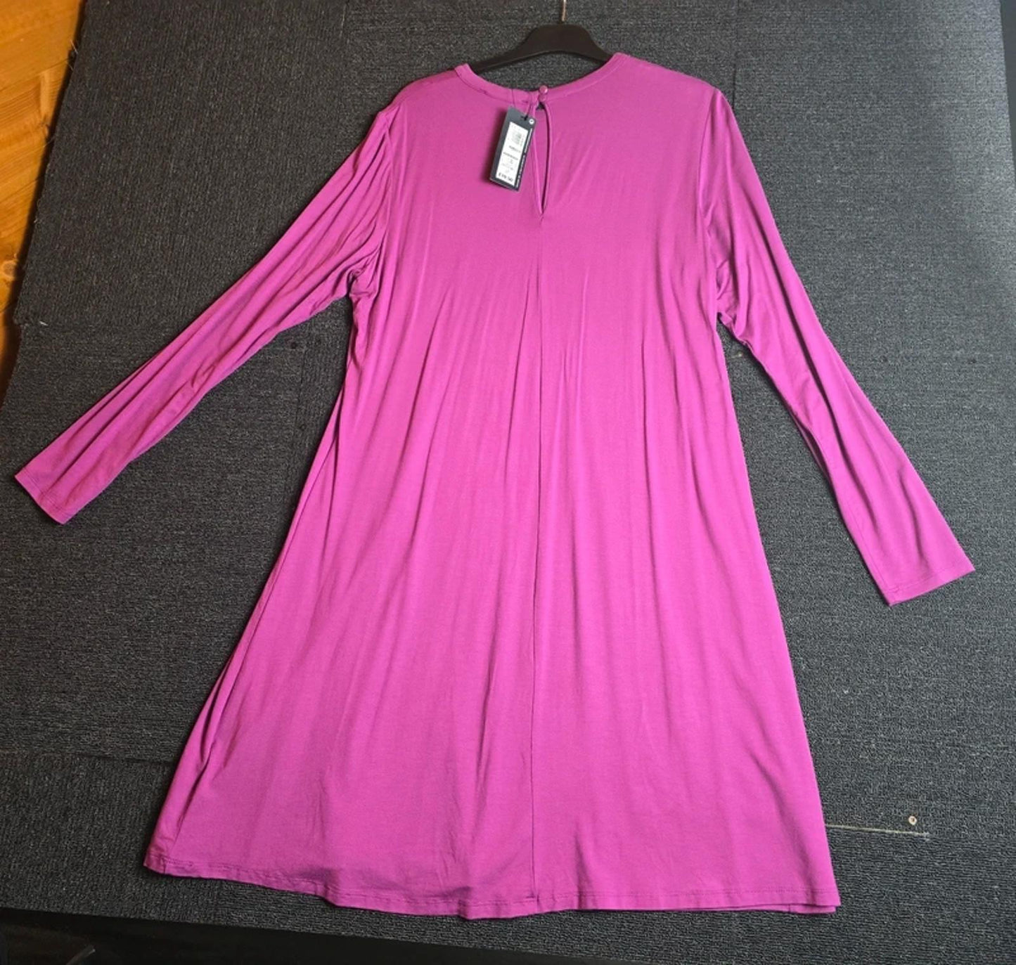 Marks & Spencer Purple Midi Dress Size 16 Long Sleeve NWT