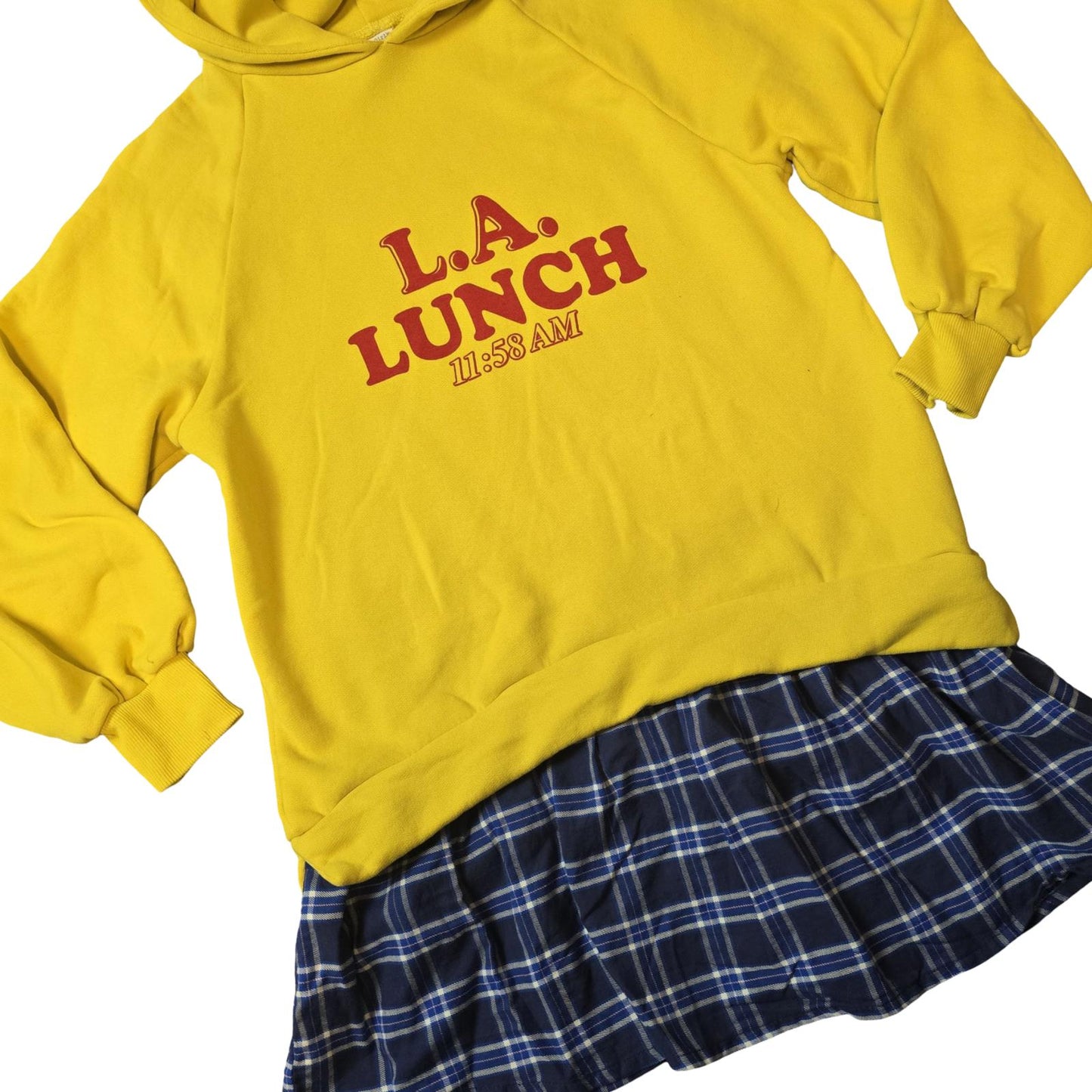 Zara Girls Yellow Hoodie Jumper Dress Blue Skirt Style 11–12 Years