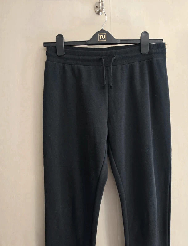 Primark Black High-Waisted Cuffed Jogging Bottoms Size 10-12