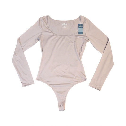 Hollister Dark Beige Bodysuit Size 10 Popper Close New Causal