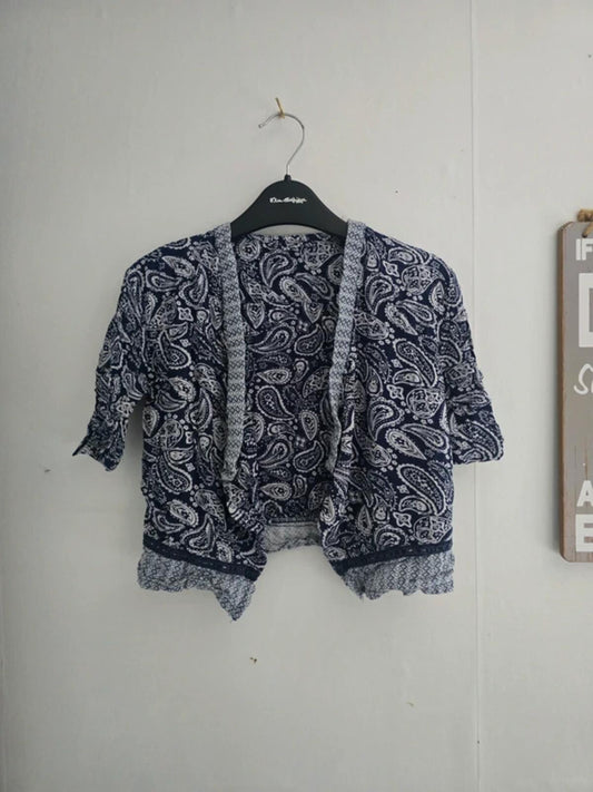 Nutmeg Girls Blue Paisley Viscose Summer Kimono 5-6 Years