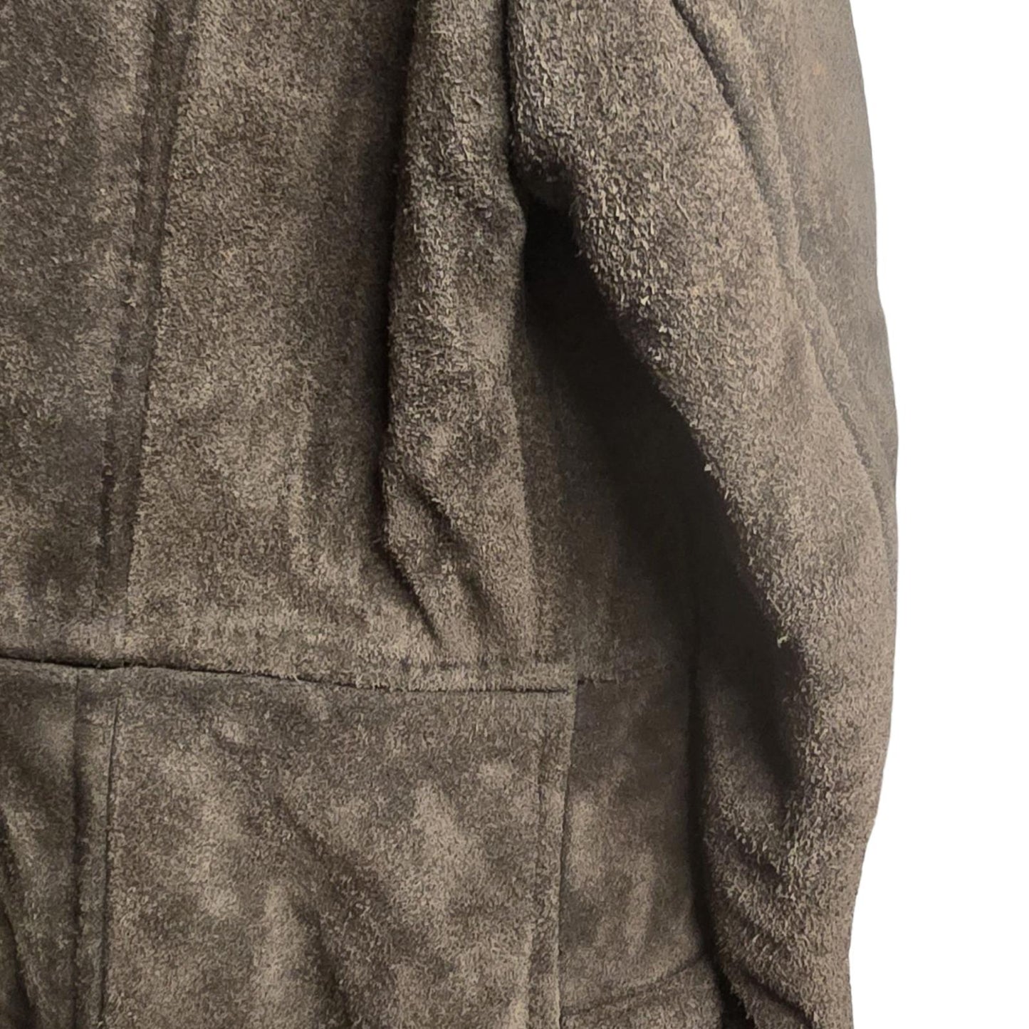 Vintage 1960s/1970s Leather & Suede Coat Brown Made in England Faux Fur Lined