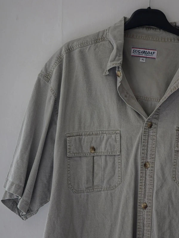 Sugarloaf Men's Beige Utility Short Sleeve Shirt Size XL